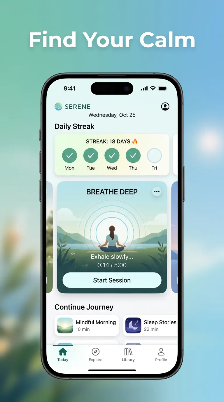 Wellness app store screenshot set