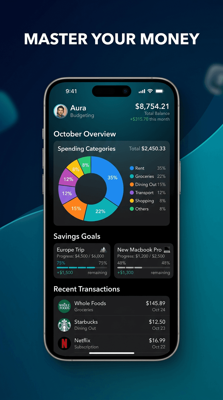 Finance app screenshot