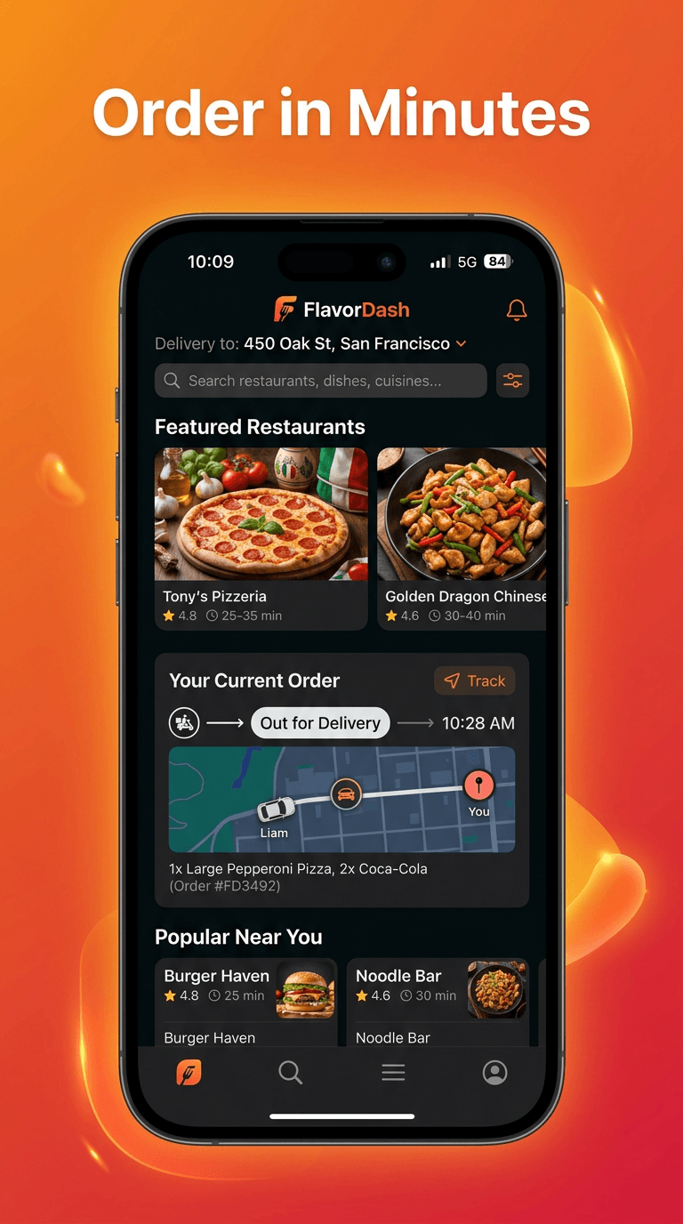 AI generated food app screenshot
