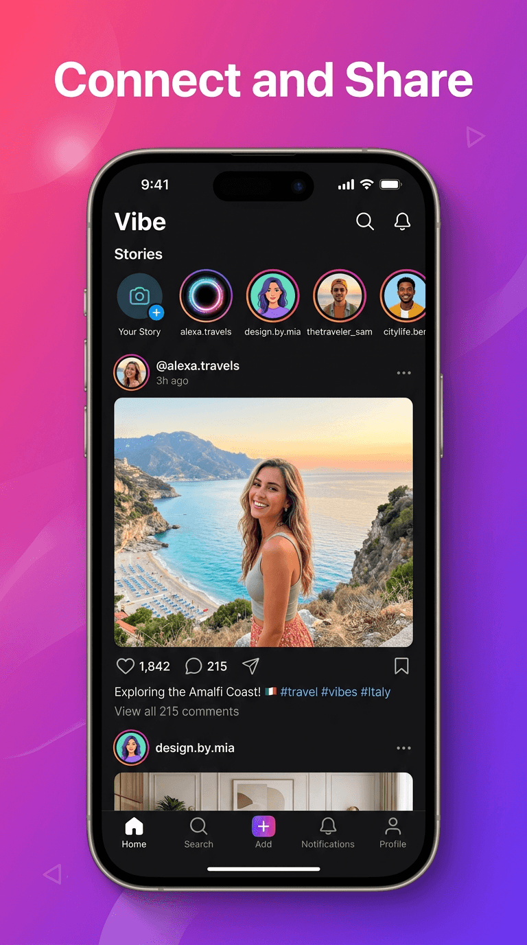 Social app screenshot